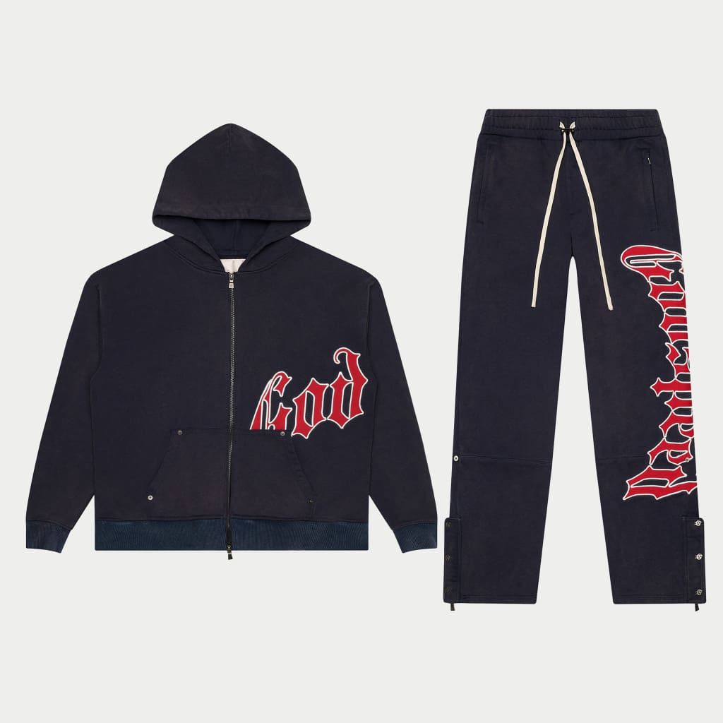 GODSPEED-OG Logo Sweatsuit (Navy Blue and Red)
