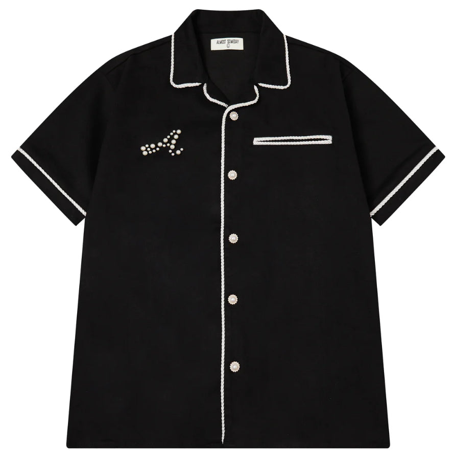 ALMOST SOMEDAY-Belfort Button Up Shirt (Black)-AS-F25-059