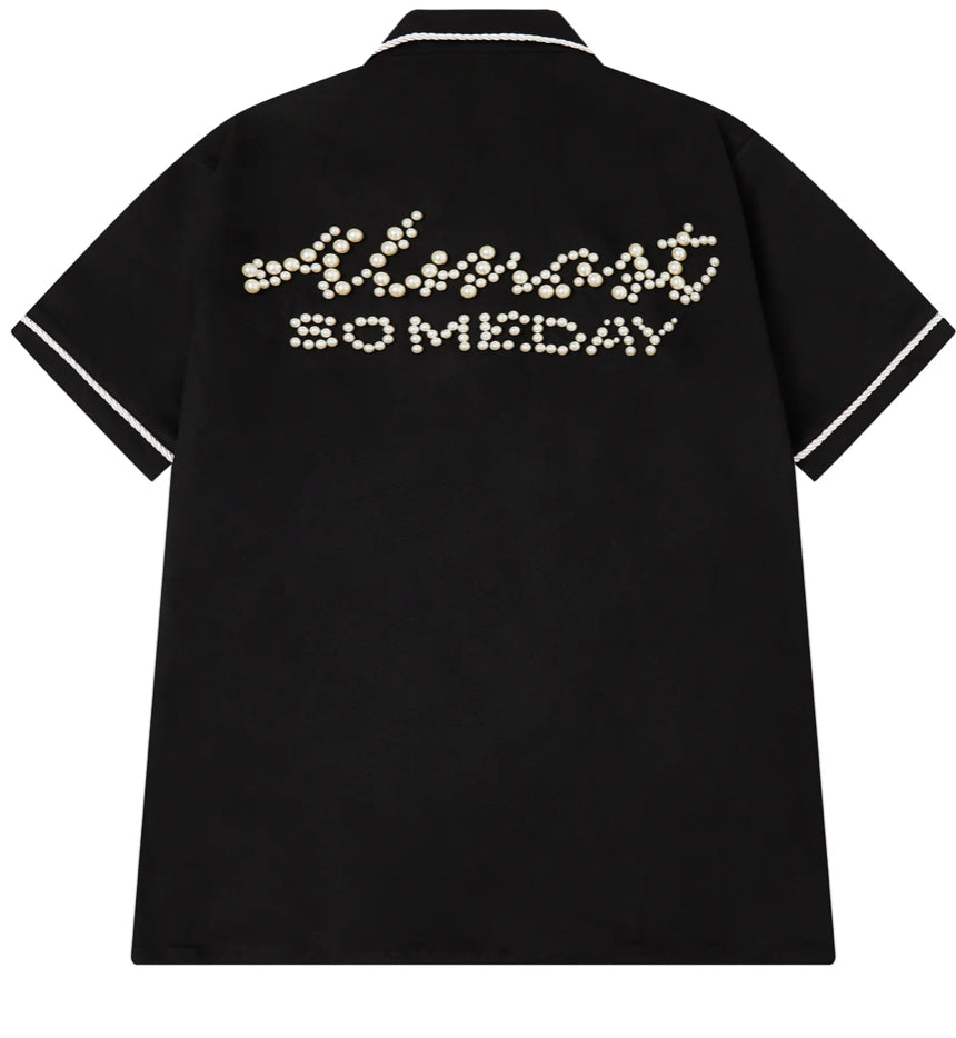 ALMOST SOMEDAY-Belfort Button Up Shirt (Black)-AS-F25-059