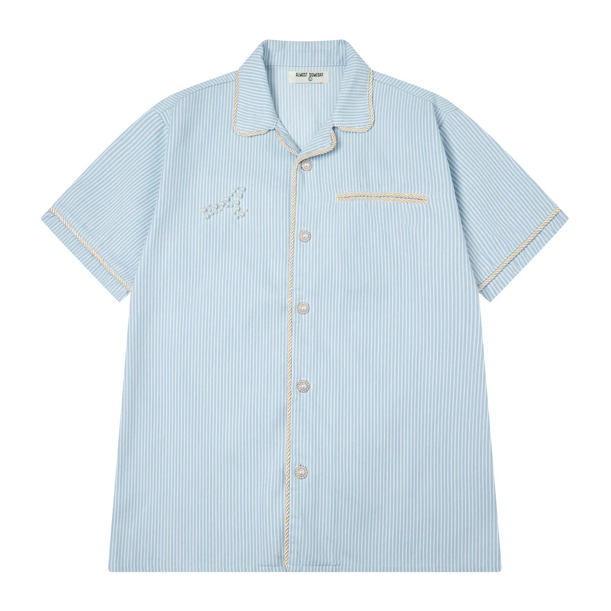 ALMOST SOMEDAY - Belfort Button Up Shirt (Blue) - AS-F25-062
