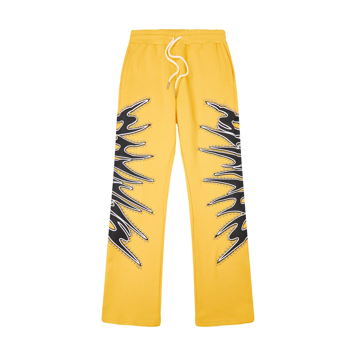 CAMPUS - Misfit Stud Terry Flare Sweatpants (Yellow) - CG-F25-18