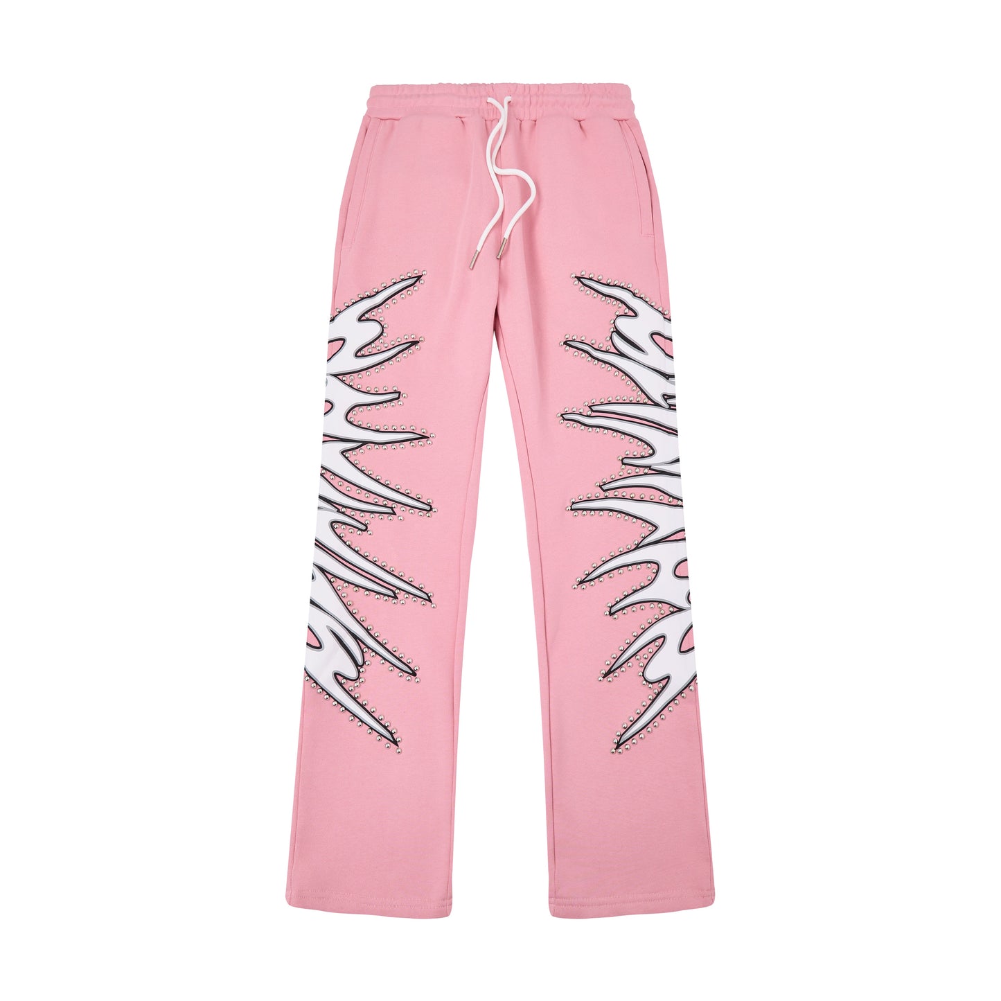 CAMPUS Misfit Studded Terry Flare Sweatpants (Pink) - CG-F25-010