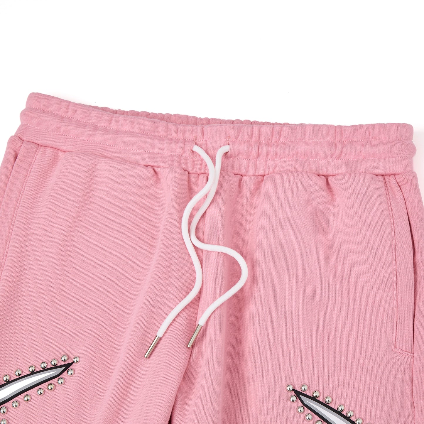 CAMPUS Misfit Studded Terry Flare Sweatpants (Pink) - CG-F25-010