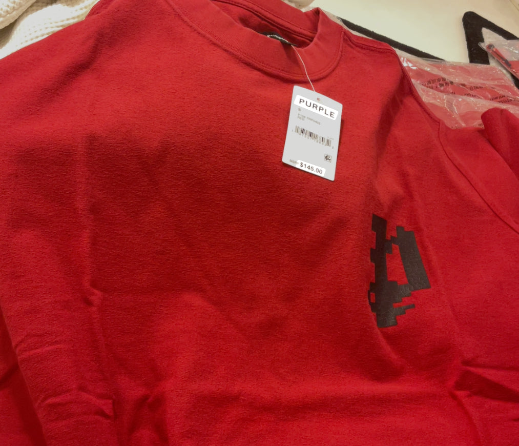 PURPLE T-SHIRT - RED - P104-TRPO425