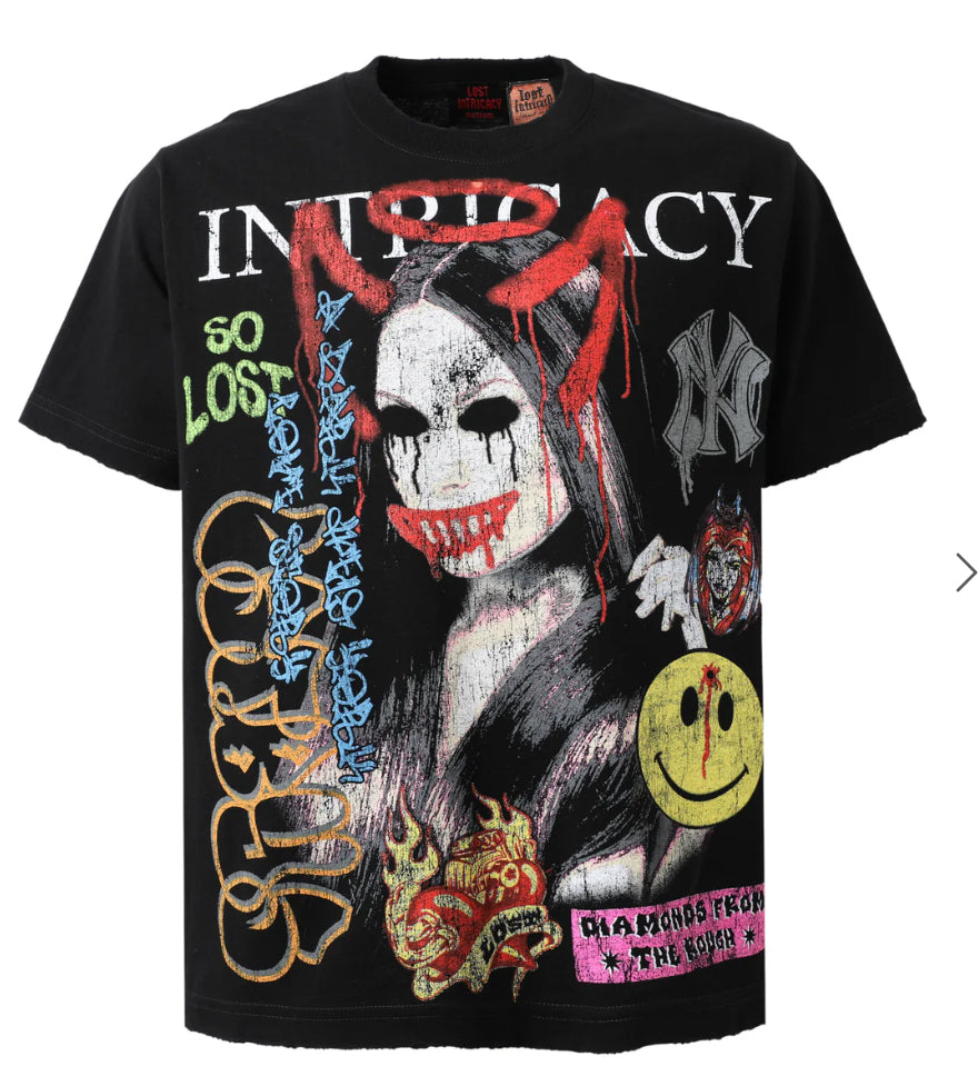 LOST INTRICACY-Lost intricacy tee blaxk front paper magazine