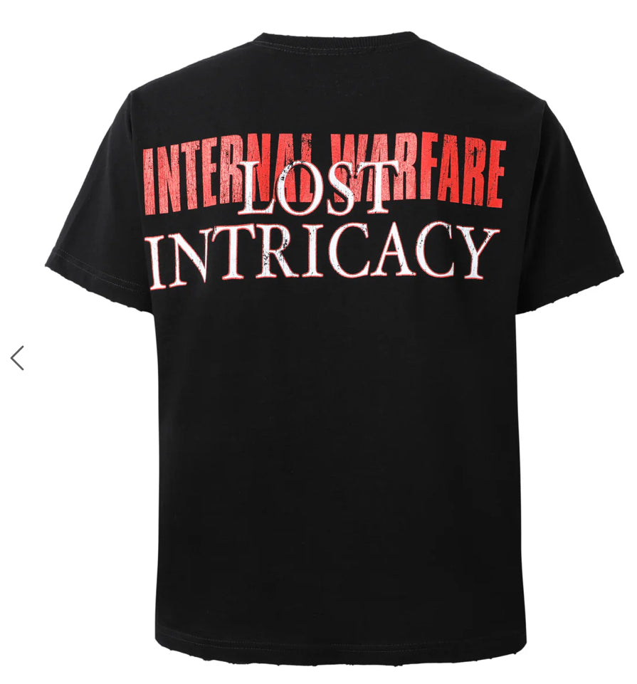 LOST INTRICACY-Lost intricacy tee blaxk front paper magazine