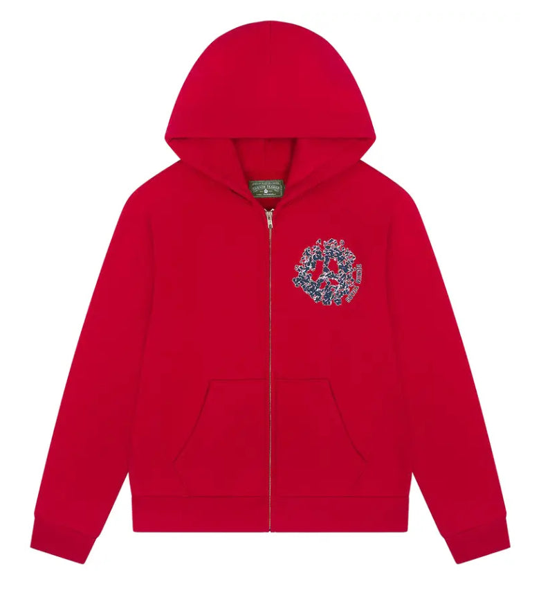 Denim Tears Denim University Zip Hoodie 'Red-SS25TZH1039
