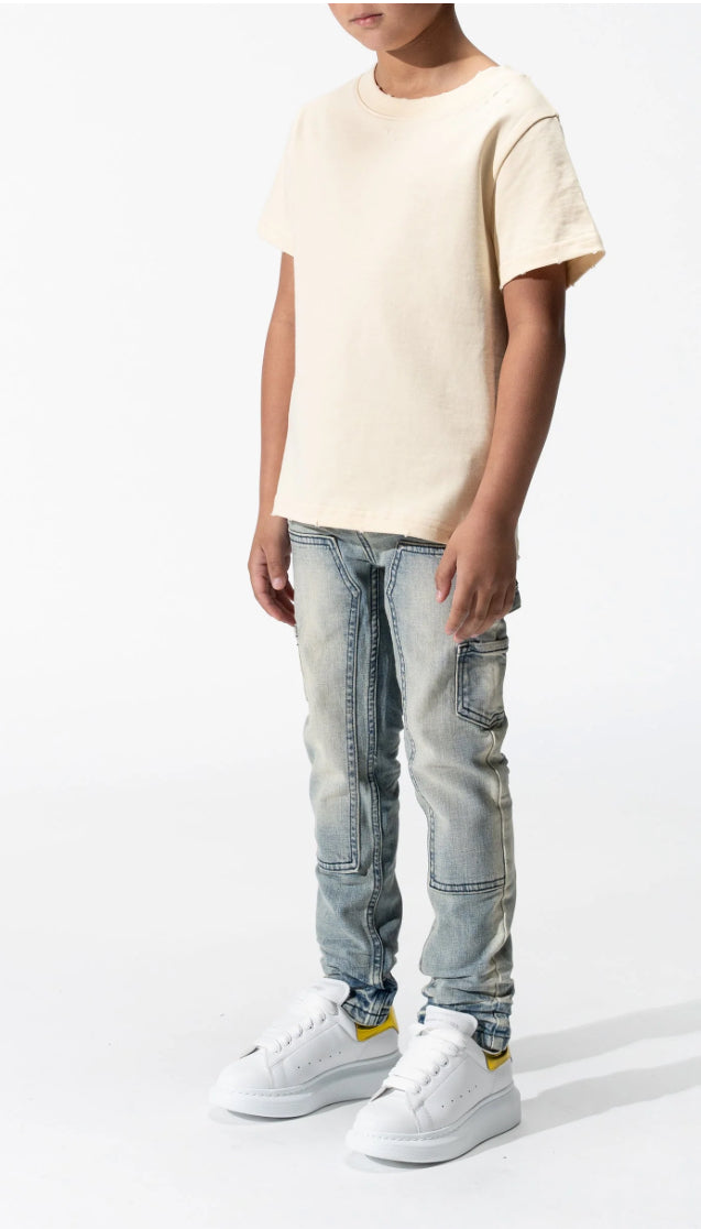 SERENDES-"KIDS SEPIA" FITTED JEANS