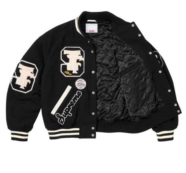 SUPREME-Drill Team Varsity Jacket-FW25J48