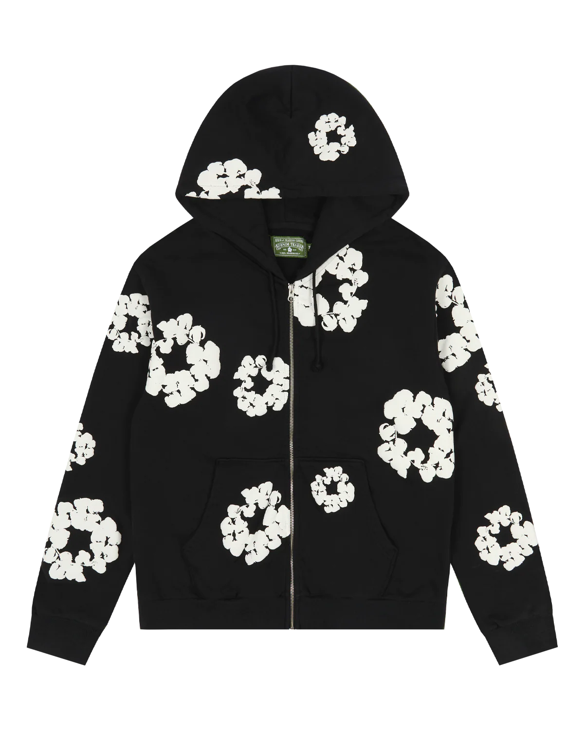 DENIM TEARS-Cotton Wreath Zip Hoodie Black-SS25TZH1141