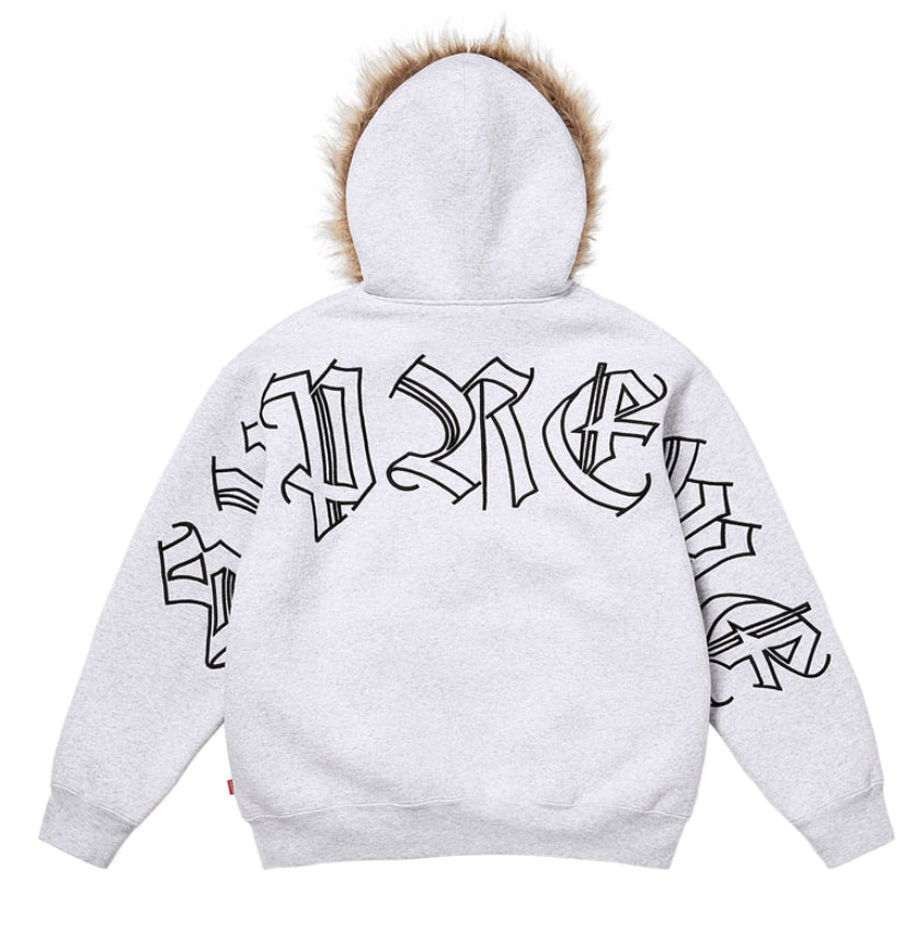 SUPREME- Faux Fur Zip Up Hooded Sweatshirt -FW25SW23