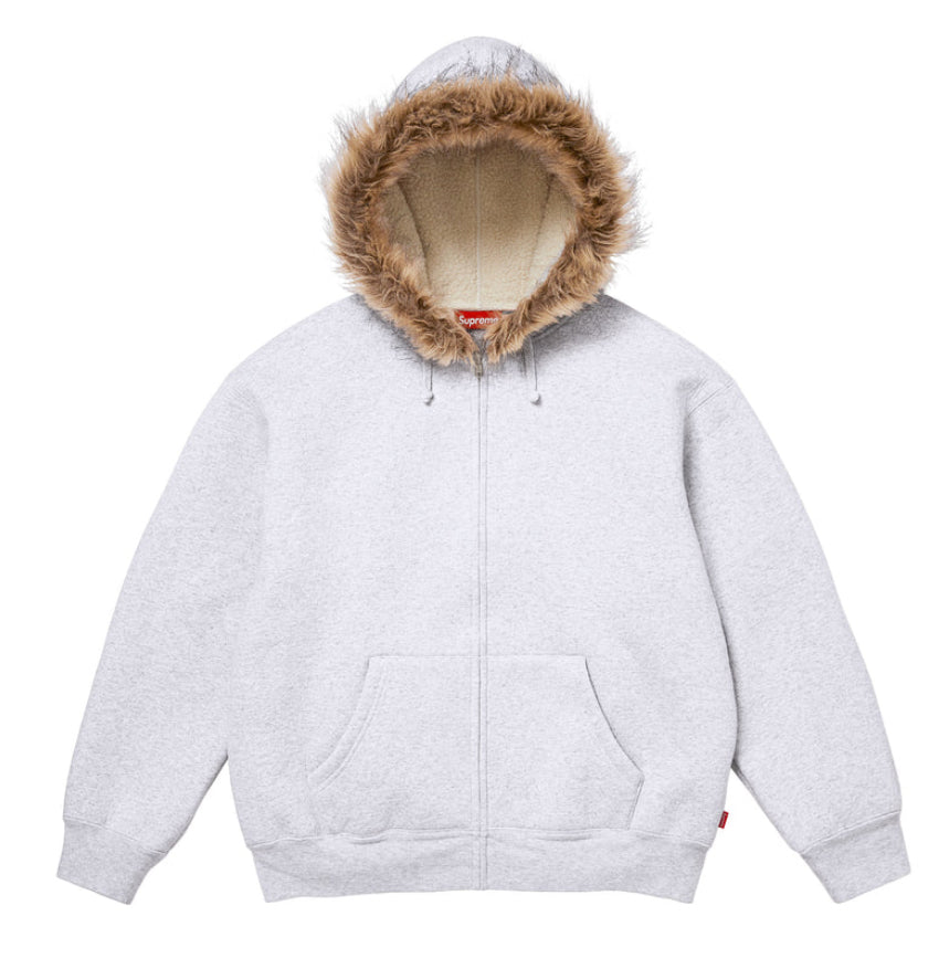 SUPREME- Faux Fur Zip Up Hooded Sweatshirt -FW25SW23