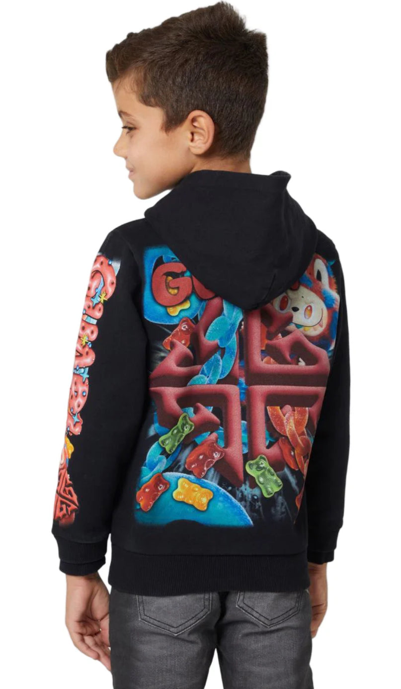 GUAPI| KIDS BLACK CANDY RIOT HOODIE