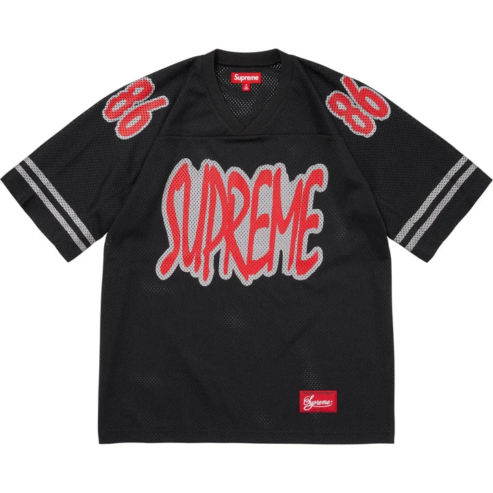 Supreme black reflective football jersey