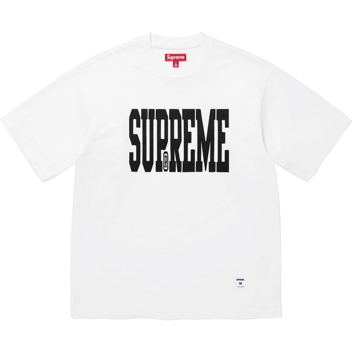 Supreme white Stretch Appliqué S/S Top