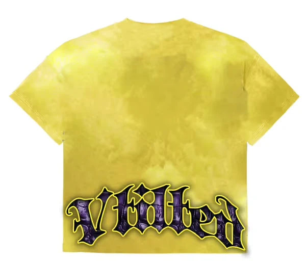 VTILTED LEFT ALONE- YELLOW WASH TSHIRT
