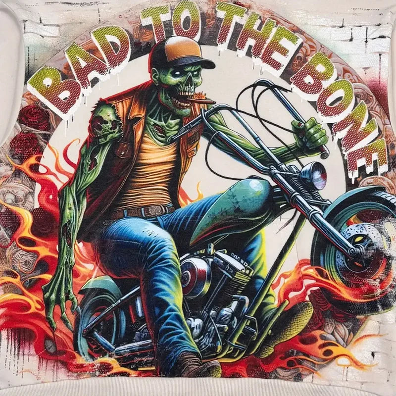 STRAY Men's Bad to the Bone Motorcycle Graphic Hoodie