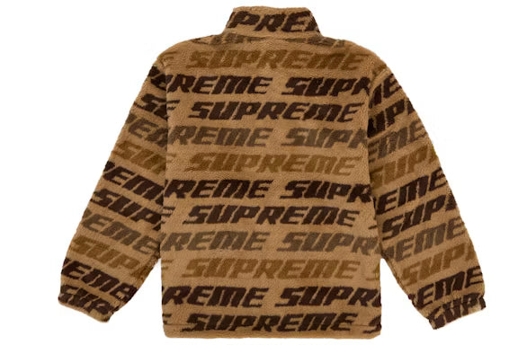 SUPREME Repeat Jacquard Fleece Jacket TAN