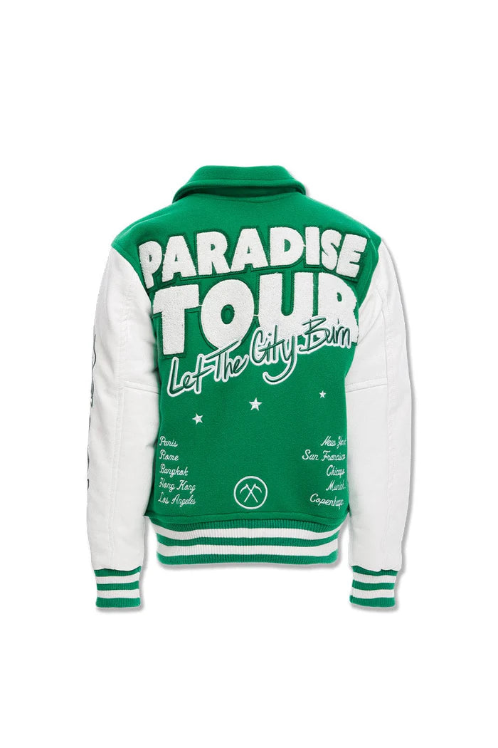 Kids Paradise Tour Varsity Jacket (Green) 91632B