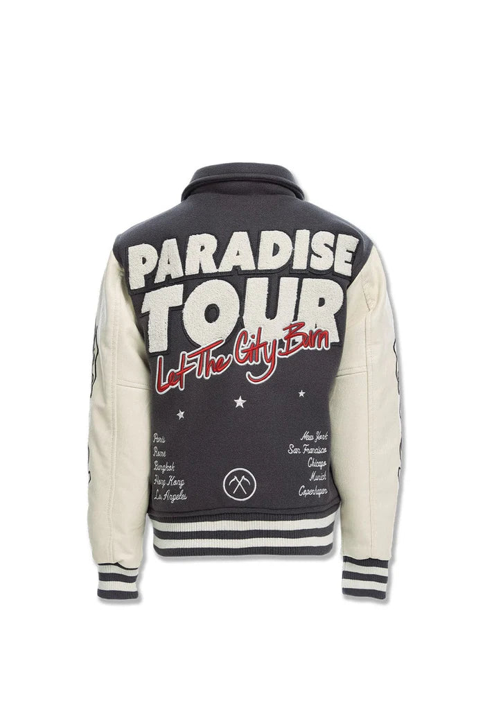 Kids Paradise Tour Varsity Jacket (Off Black) 91632K