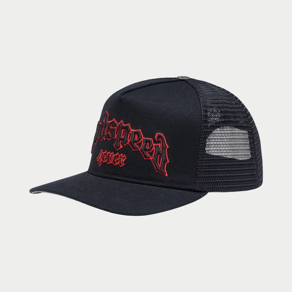 GODSPEED GS FOREVER TRUCKER HAT (BLACK/RED)