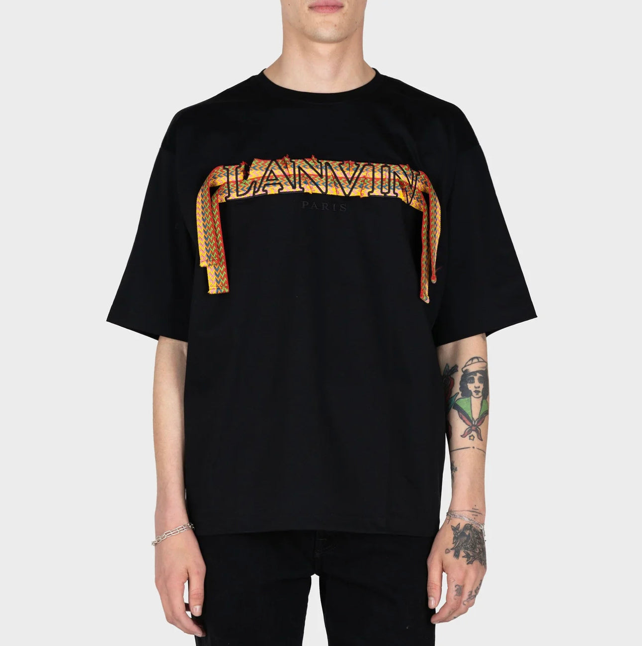 Lanvin Curb Embroidered Logo T-Shirt Black/Orange 1 (