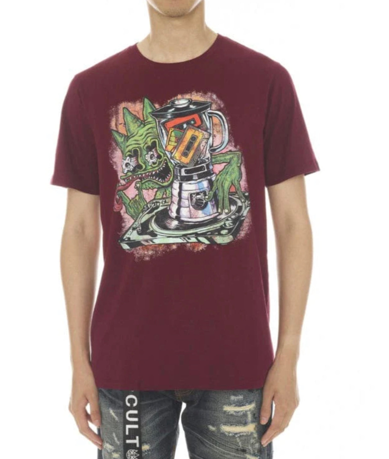 CULT OF INDIVIDUALITY "BLENDER" SHORT SLEEVE TEE (BEET RED) 622A4-K57A