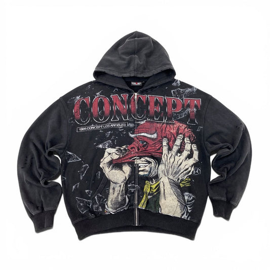 CONCEPT "Facade" Hoody - Blk Wash CFHOODIE_14