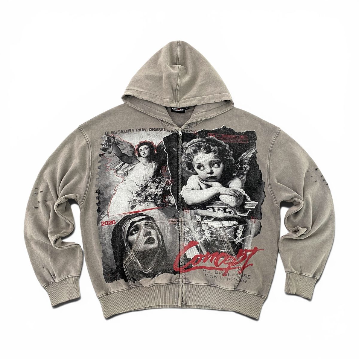 CONCEPT  "Battles" Hoody - Gry Wash CFHOODIE_16