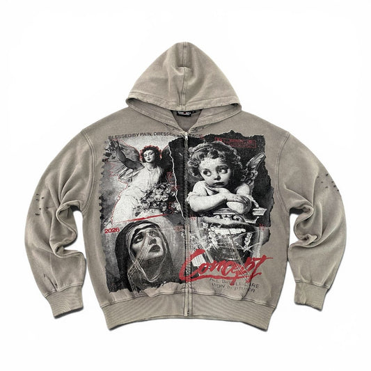 CONCEPT  "Battles" Hoody - Gry Wash CFHOODIE_16