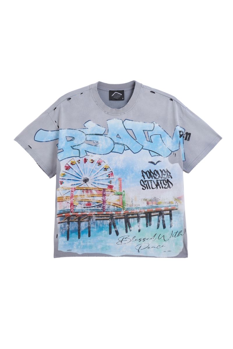 FOREVER SITUATED Ferris Wheel Grey Tee