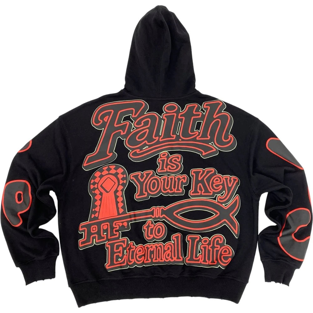 CONCEPT LA "Faith" Zip up Hoodie - Black