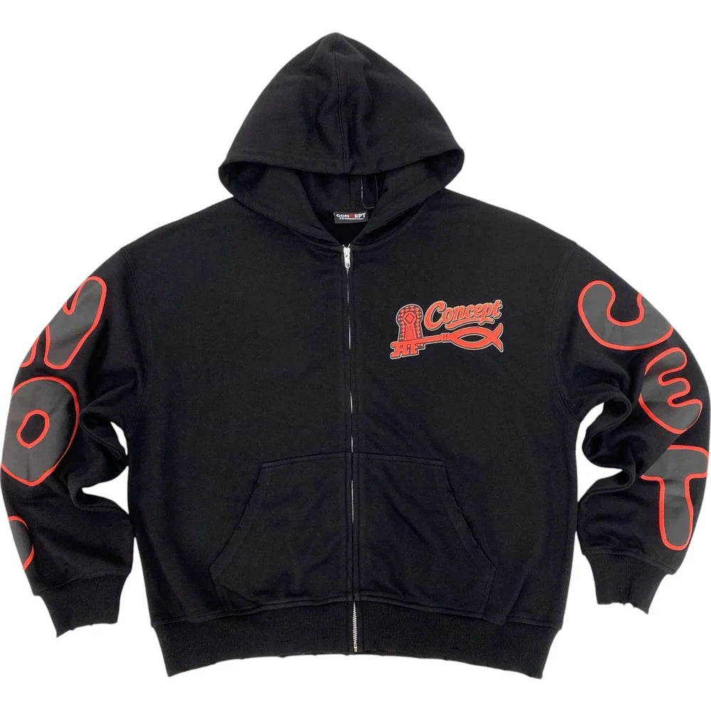 CONCEPT LA "Faith" Zip up Hoodie - Black
