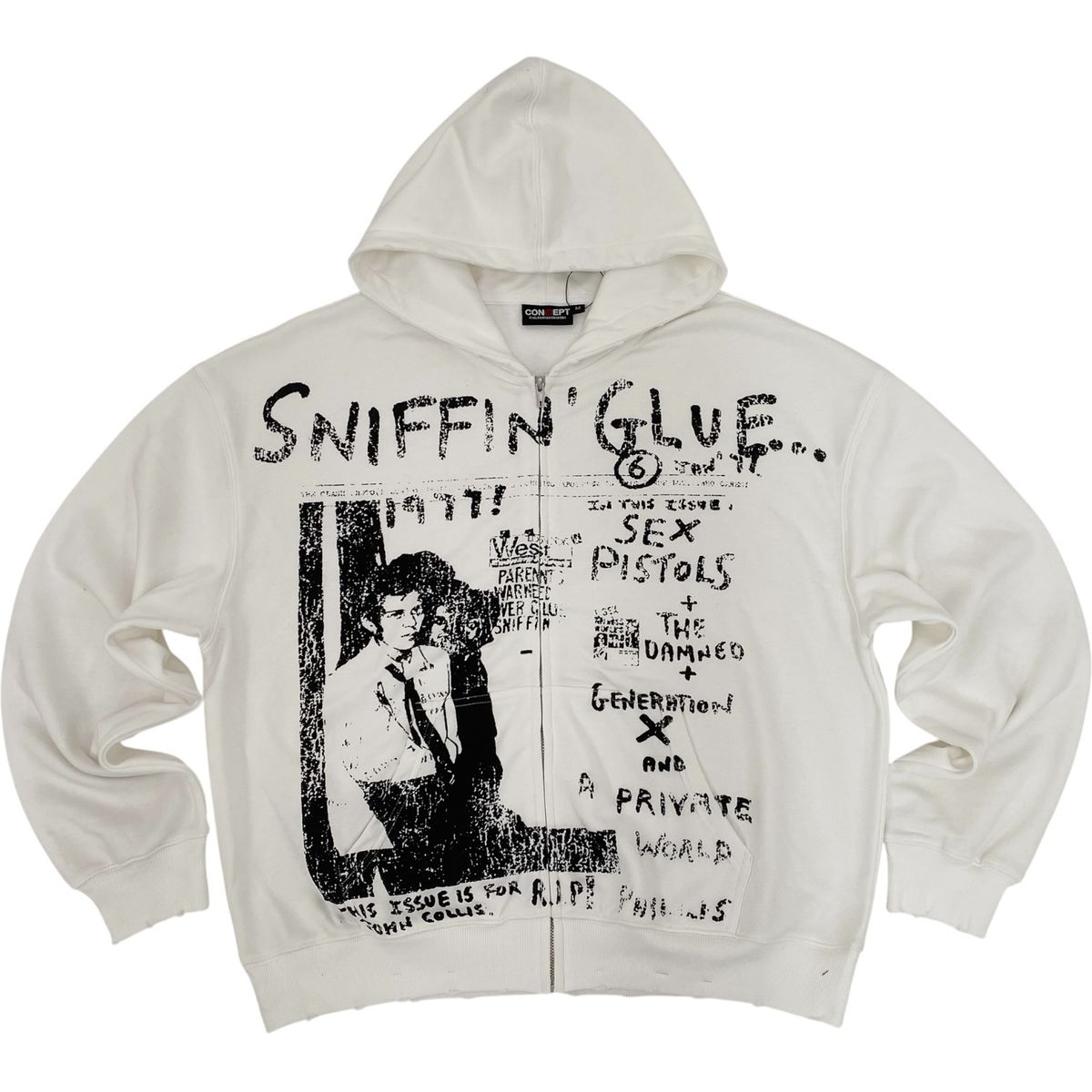 CONCEPT LA "Glue" Zip Up - White