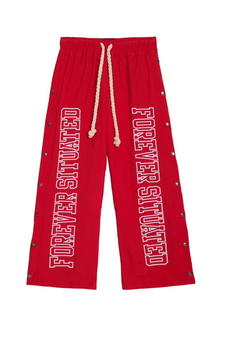 FOREVER SITUATED Nylon Track Pants Red FSNYLON2R
