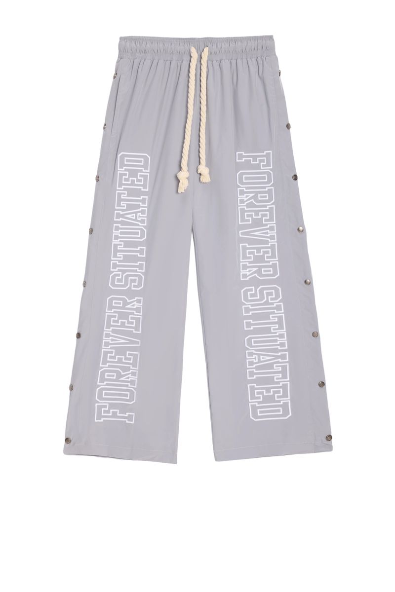 FOREVER SITUATED Nylon Track Pants Grey FSNYLON2G