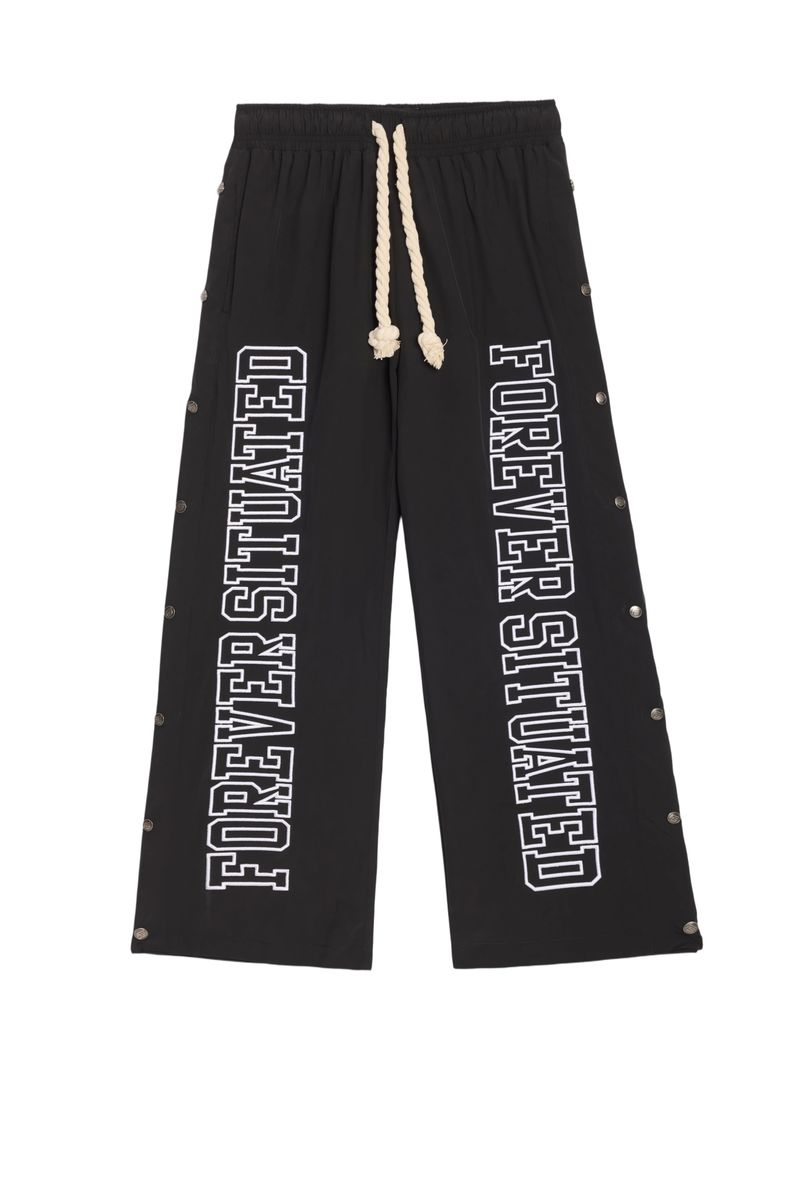 FOREVER SITUATED Nylon Track Pants Black FSNYLON2BL