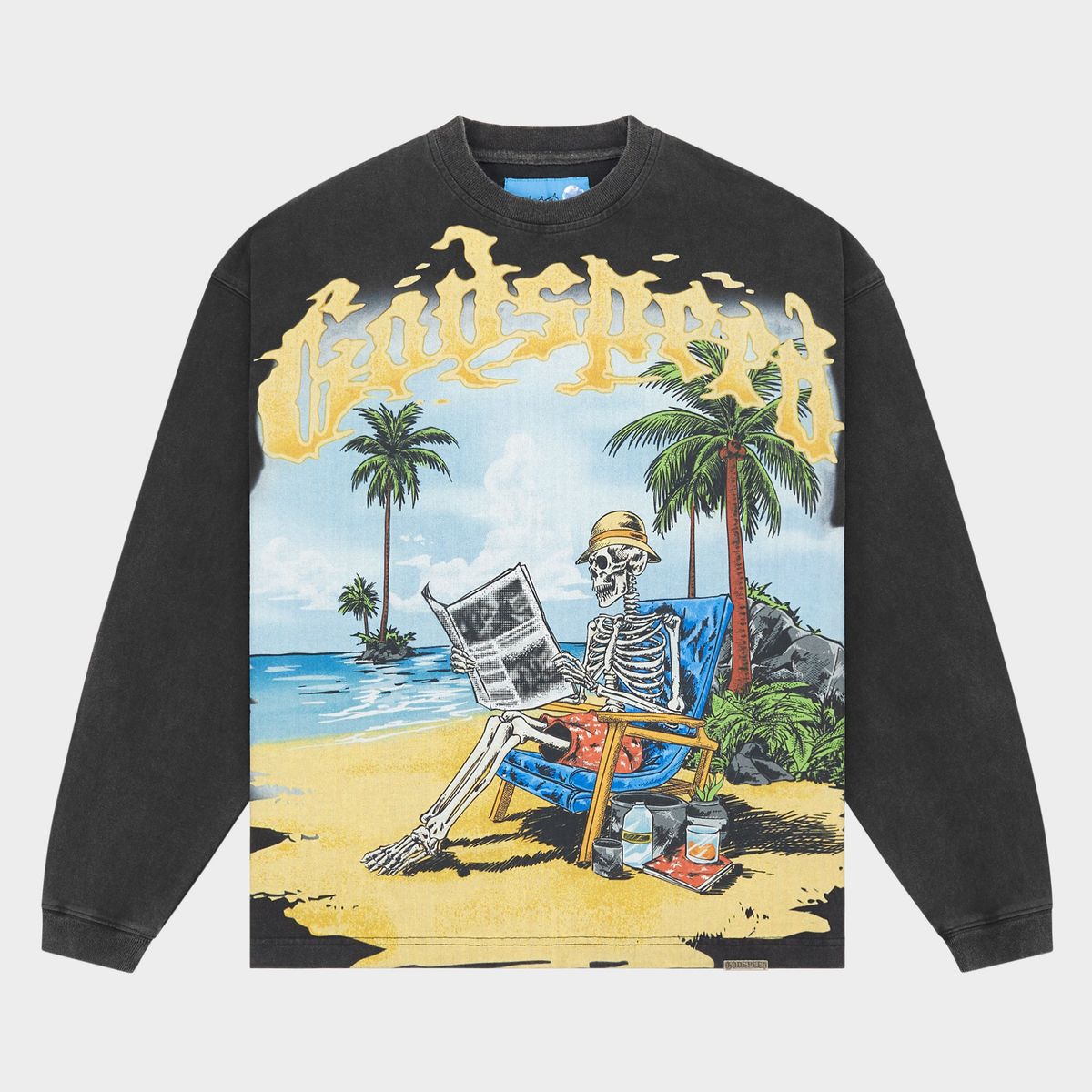GODSPEED Skeleton Beach II LS shirt NG (Black Wash)