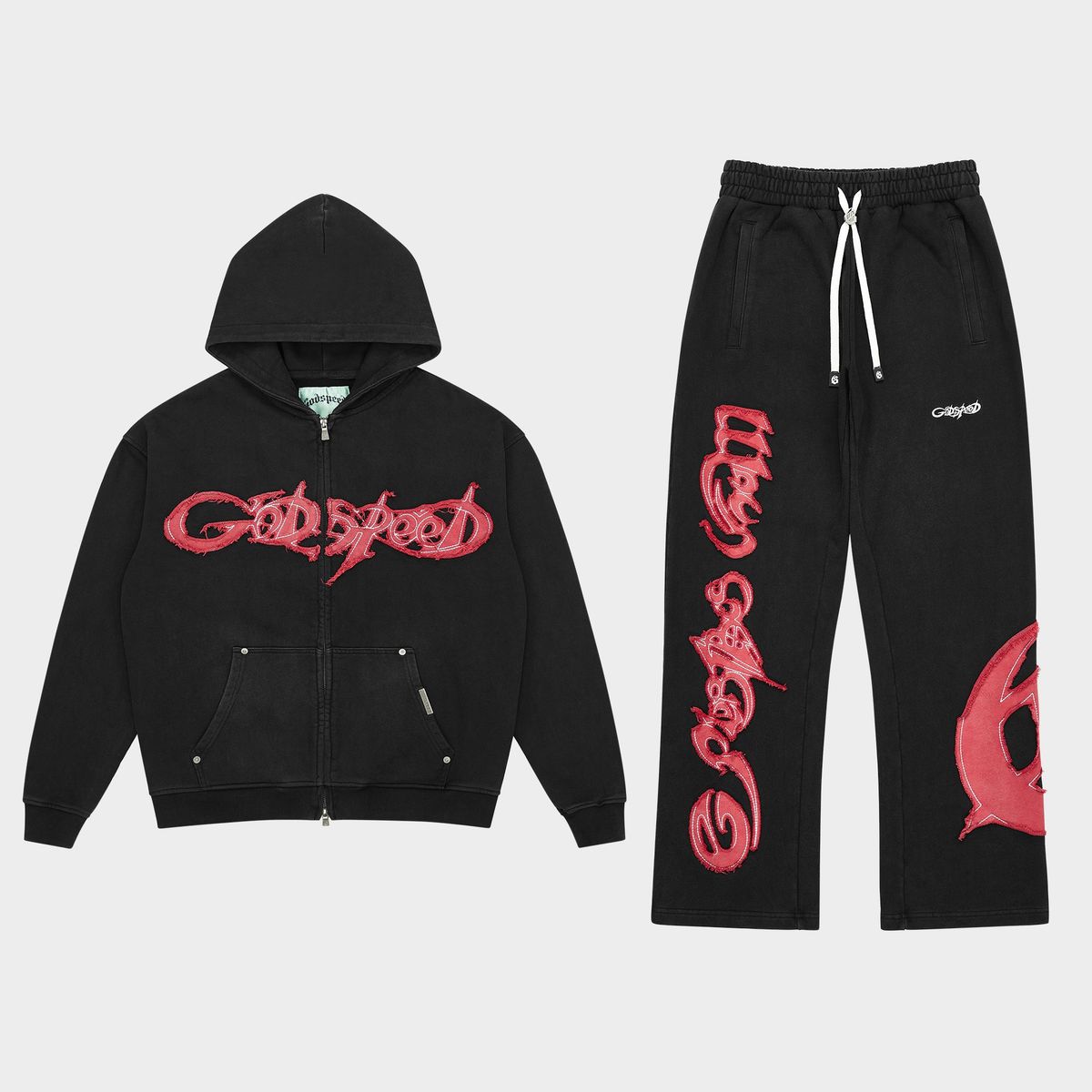GODSPEED Raw Import Sweatsuit (Black/Red)