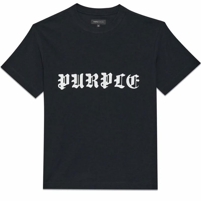 PURPLE BRAND GOTHIC WORDMARK TEE (BLACK) P104-JGBB324