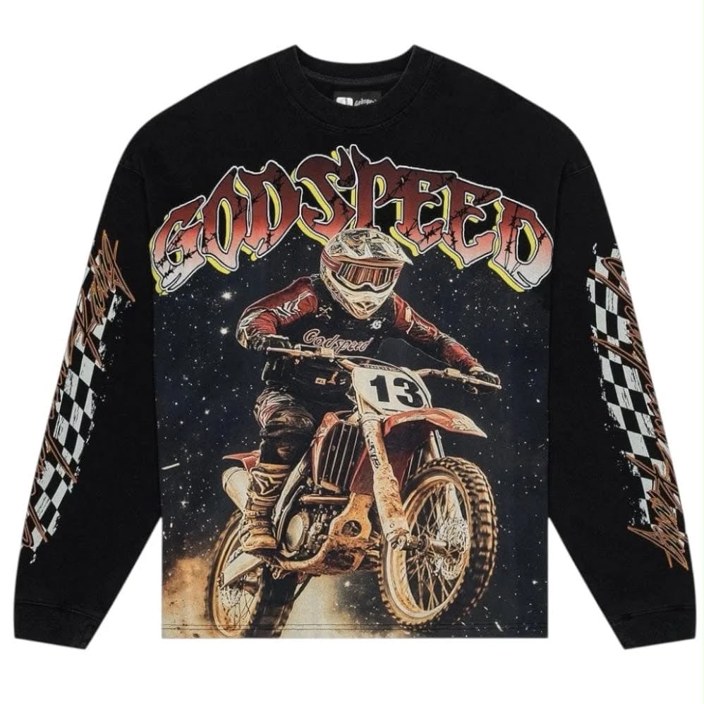 GODSPEED FULL THROTTLE LS T-SHIRT (BLACK WASH)