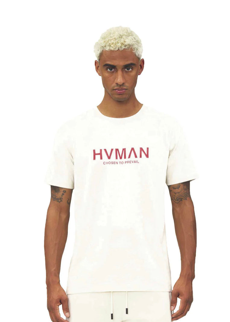 HVMAN LOGO TEE IN CREAM-38B11-TT10