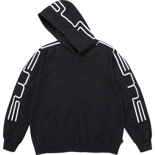 Supreme black connect zip up hooded sweatshirt