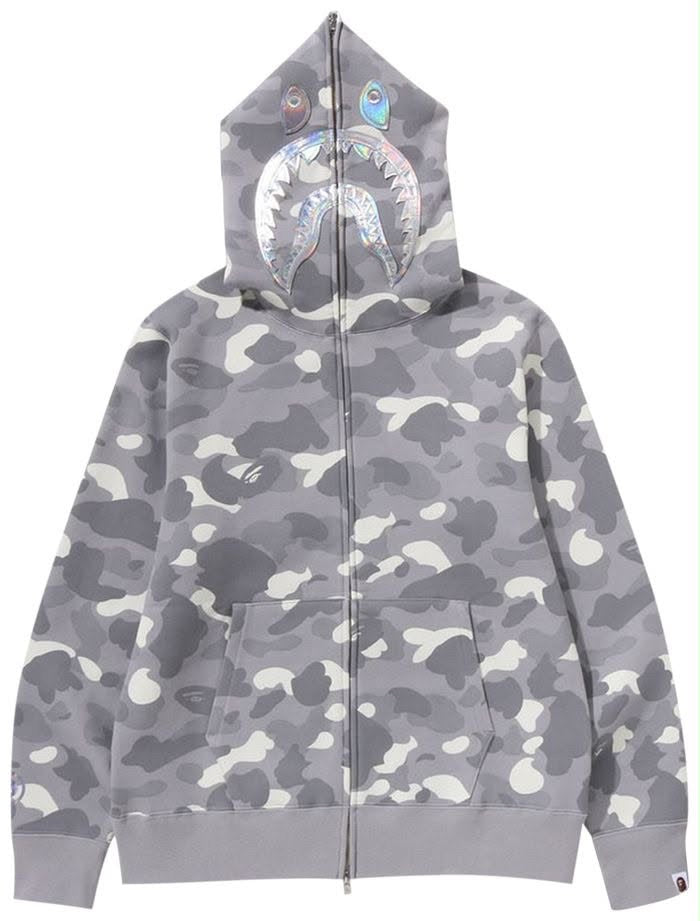 BAPE City Camo Shark Full Zip Hoodie ‘Grey’
