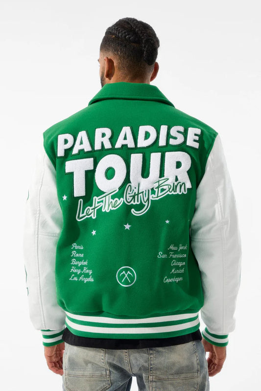JORDAN CRAIG Paradise Tour Varsity Jacket (GREEN) 91632