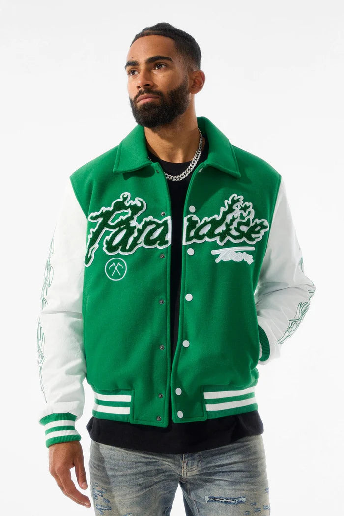JORDAN CRAIG Paradise Tour Varsity Jacket (GREEN) 91632