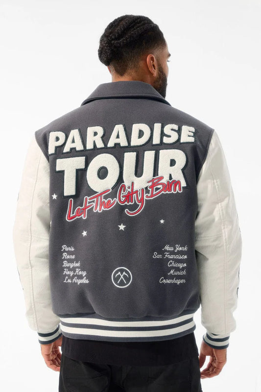 JORDAN CRAIG Paradise Tour Varsity Jacket (Off Black)