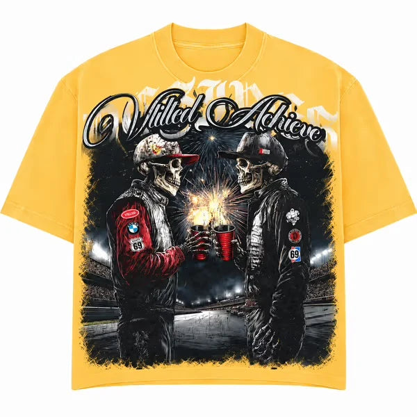 VTILTED ACHIEVE- YELLOW WASH