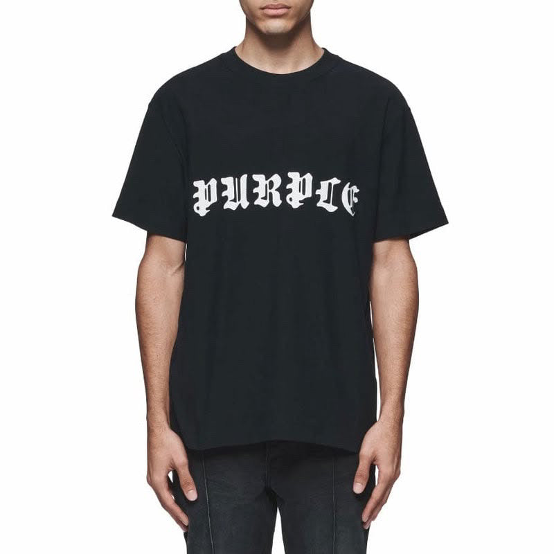 PURPLE BRAND GOTHIC WORDMARK TEE (BLACK) P104-JGBB324