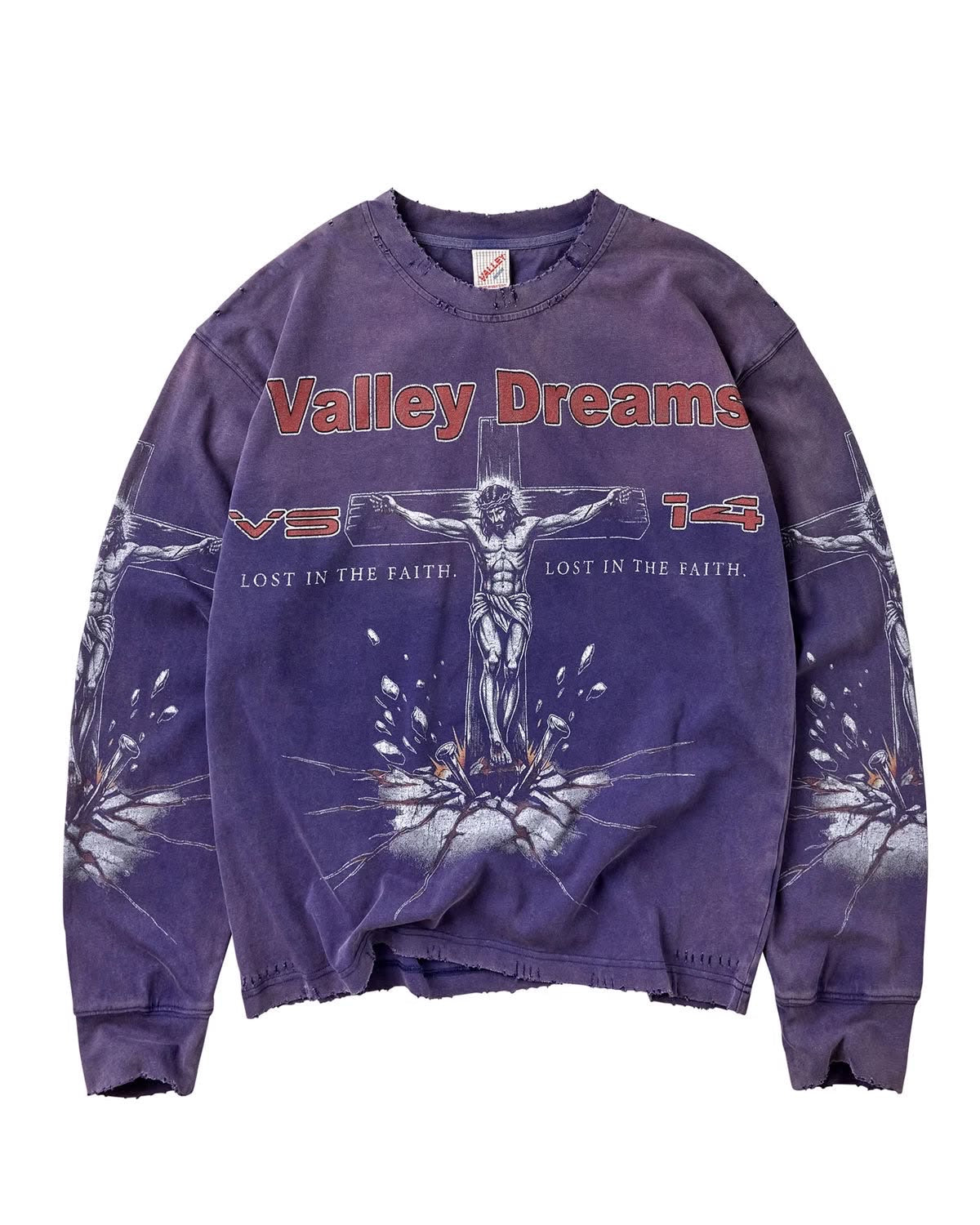 VALE FOREVER CONCRETE CROSS L/S TEE PURPLE